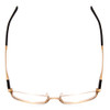 Top View of Porsche Designs P8275-B Unisex Square Reading Glasses in Satin Gold Black 55 mm