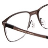 Close Up View of Porsche Designs P8275-C Designer Bi-Focal Prescription Rx Eyeglasses in Satin Brown Black Unisex Square Full Rim Metal 55 mm