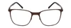 Front View of Porsche Designs P8275-C Designer Progressive Lens Prescription Rx Eyeglasses in Satin Brown Black Unisex Square Full Rim Metal 55 mm