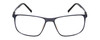 Front View of Porsche Designs P8276-D Unisex Square Reading Glasses in Satin Blue Black 57 mm