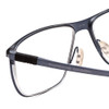 Close Up View of Porsche Designs P8276-D Designer Bi-Focal Prescription Rx Eyeglasses in Satin Blue Black Unisex Square Full Rim Metal 57 mm