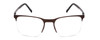 Front View of Porsche Design P8277D Unisex Semi-Rimless Reading Glasses Satin Brown Black 54mm