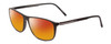 Profile View of Porsche Designs P8278-A Designer Polarized Sunglasses with Custom Cut Red Mirror Lenses in Matte Grey Unisex Square Full Rim Acetate 56 mm