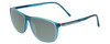 Profile View of Porsche Designs P8278-B Designer Polarized Sunglasses with Custom Cut Smoke Grey Lenses in Crystal Azure Turquoise Blue Unisex Square Full Rim Acetate 56 mm