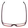 Top View of Porsche Designs P8278-D Designer Single Vision Prescription Rx Eyeglasses in Crystal Red Matte Brown Unisex Square Full Rim Acetate 56 mm