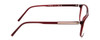 Side View of Porsche Designs P8278-D Designer Progressive Lens Blue Light Blocking Eyeglasses in Crystal Red Matte Brown Unisex Square Full Rim Acetate 56 mm
