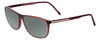 Profile View of Porsche Designs P8278-D Designer Polarized Reading Sunglasses with Custom Cut Powered Smoke Grey Lenses in Crystal Red Matte Brown Unisex Square Full Rim Acetate 56 mm