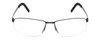 Front View of Porsche P8284C Semi-Rimless Designer Reading Glasses Satin Steel Blue Black 59mm