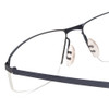 Close Up View of Porsche P8284C Semi-Rimless Designer Reading Glasses Satin Steel Blue Black 59mm