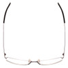 Top View of Porsche Designs P8284-D Designer Reading Eye Glasses with Custom Cut Powered Lenses in Ruthenium Silver Black Unisex Rectangle Semi-Rimless Metal 59 mm