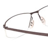 Close Up View of Porsche Designs P8284-D Designer Reading Eye Glasses with Custom Cut Powered Lenses in Ruthenium Silver Black Unisex Rectangle Semi-Rimless Metal 59 mm
