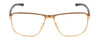 Front View of Porsche Designs P8285-B Unisex Square Reading Glasses in Satin Gold Black 56 mm