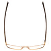 Top View of Porsche Designs P8285-B Designer Reading Eye Glasses with Custom Cut Powered Lenses in Satin Gold Black Unisex Square Full Rim Titanium 56 mm