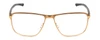 Front View of Porsche Designs P8285-B Designer Single Vision Prescription Rx Eyeglasses in Satin Gold Black Unisex Square Full Rim Titanium 56 mm