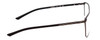 Side View of Porsche Designs P8286-B Designer Progressive Lens Blue Light Blocking Eyeglasses in Satin Brown Unisex Square Full Rim Titanium 56 mm