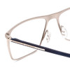 Close Up View of Porsche Designs P8286-D Designer Single Vision Prescription Rx Eyeglasses in Palladium Silver Black Unisex Square Full Rim Titanium 56 mm