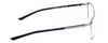 Side View of Porsche Designs P8286-D Designer Blue Light Blocking Eyeglasses in Palladium Silver Black Unisex Square Full Rim Titanium 56 mm