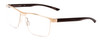 Profile View of Porsche Designs P8289-B Designer Single Vision Prescription Rx Eyeglasses in Satin Gold Black Unisex Square Full Rim Titanium 57 mm