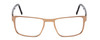 Front View of Porsche Designs P8292-C Designer Single Vision Prescription Rx Eyeglasses in Satin Sand Gold Brown Marble Horn Unisex Square Full Rim Metal 54 mm