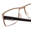Close Up View of Porsche Designs P8292-D Designer Single Vision Prescription Rx Eyeglasses in Satin Olive Green Black Unisex Square Full Rim Metal 54 mm