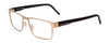 Profile View of Porsche Designs P8292-D Designer Blue Light Blocking Eyeglasses in Satin Olive Green Black Unisex Square Full Rim Metal 54 mm