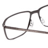 Close Up View of Porsche Designs P8293-A Designer Single Vision Prescription Rx Eyeglasses in Dark Gun Metal Grey Unisex Square Full Rim Titanium 55 mm