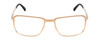 Front View of Porsche Designs P8293-C Unisex Square Reading Glasses in Light Gold Black 55 mm
