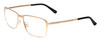 Profile View of Porsche Designs P8293-C Designer Progressive Lens Blue Light Blocking Eyeglasses in Light Gold Black Unisex Square Full Rim Titanium 55 mm