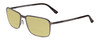 Profile View of Porsche Designs P8293-D Designer Polarized Reading Sunglasses with Custom Cut Powered Sun Flower Yellow Lenses in Satin Blue Grey Matte Unisex Square Full Rim Titanium 55 mm