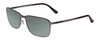 Profile View of Porsche Designs P8293-D Designer Polarized Reading Sunglasses with Custom Cut Powered Smoke Grey Lenses in Satin Blue Grey Matte Unisex Square Full Rim Titanium 55 mm