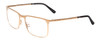 Profile View of Porsche Designs P8294-B Designer Progressive Lens Blue Light Blocking Eyeglasses in Light Gold Black Unisex Square Full Rim Titanium 54 mm