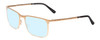 Profile View of Porsche Designs P8294-B Designer Progressive Lens Blue Light Blocking Eyeglasses in Light Gold Black Unisex Square Full Rim Titanium 54 mm