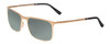 Profile View of Porsche Designs P8294-B Designer Polarized Reading Sunglasses with Custom Cut Powered Smoke Grey Lenses in Light Gold Black Unisex Square Full Rim Titanium 54 mm