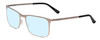 Profile View of Porsche Designs P8294-C Designer Blue Light Blocking Eyeglasses in Silver Black Unisex Square Full Rim Titanium 54 mm