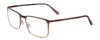 Profile View of Porsche Designs P8294-D Designer Reading Eye Glasses with Custom Cut Powered Lenses in Satin Brown Black Unisex Square Full Rim Titanium 54 mm