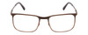 Front View of Porsche Designs P8294-D Designer Single Vision Prescription Rx Eyeglasses in Satin Brown Black Unisex Square Full Rim Titanium 54 mm