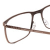 Close Up View of Porsche Designs P8294-D Designer Single Vision Prescription Rx Eyeglasses in Satin Brown Black Unisex Square Full Rim Titanium 54 mm