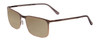 Profile View of Porsche Designs P8294-D Designer Polarized Reading Sunglasses with Custom Cut Powered Amber Brown Lenses in Satin Brown Black Unisex Square Full Rim Titanium 54 mm