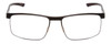 Front View of Porsche Designs P8297-A Designer Progressive Lens Prescription Rx Eyeglasses in Gun Metal Silver Black Unisex Square Semi-Rimless Titanium 58 mm