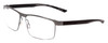 Profile View of Porsche Designs P8297-D Designer Single Vision Prescription Rx Eyeglasses in Blue Silver Black Unisex Square Semi-Rimless Titanium 58 mm
