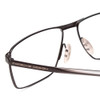 Close Up View of Porsche Designs P8302-B Designer Reading Eye Glasses with Custom Cut Powered Lenses in Silver Grey Unisex Square Full Rim Metal 58 mm
