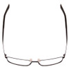 Top View of Porsche Designs P8302-B Designer Reading Eye Glasses with Custom Cut Powered Lenses in Silver Grey Unisex Square Full Rim Metal 58 mm