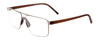 Profile View of Porsche Designs P8307-D Designer Progressive Lens Blue Light Blocking Eyeglasses in Light Gun Metal Silver Brown Unisex Square Full Rim Metal 56 mm