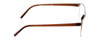 Side View of Porsche Designs P8307-D Designer Progressive Lens Blue Light Blocking Eyeglasses in Light Gun Metal Silver Brown Unisex Square Full Rim Metal 56 mm