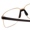 Close Up View of Porsche Designs P8313-B Unisex Square Reading Glasses in Satin Gold Black 57 mm