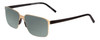 Profile View of Porsche Designs P8313-B Designer Polarized Reading Sunglasses with Custom Cut Powered Smoke Grey Lenses in Satin Gold Black Unisex Square Full Rim Metal 57 mm