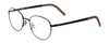 Profile View of Porsche Designs P8315-A Designer Blue Light Blocking Eyeglasses in Satin Black Grey Unisex Round Full Rim Metal 52 mm