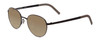 Profile View of Porsche Designs P8315-A Designer Polarized Reading Sunglasses with Custom Cut Powered Amber Brown Lenses in Satin Black Grey Unisex Round Full Rim Metal 52 mm