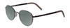 Profile View of Porsche Designs P8315-A Designer Polarized Reading Sunglasses with Custom Cut Powered Smoke Grey Lenses in Satin Black Grey Unisex Round Full Rim Metal 52 mm
