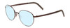 Profile View of Porsche Designs P8315-B Designer Blue Light Blocking Eyeglasses in Satin Brown Copper Unisex Round Full Rim Metal 52 mm